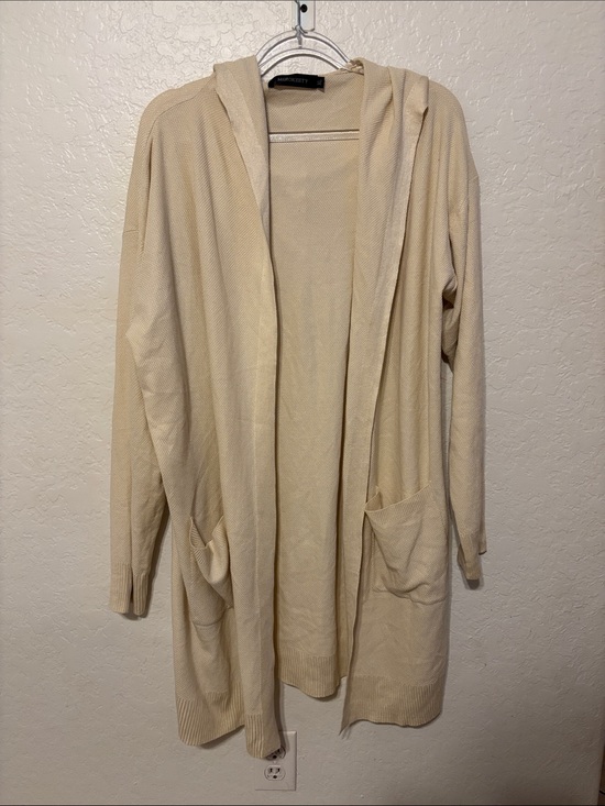 Merokeety Sweaters - 🎼 Merokeety Light Cream Hooded Open-Front Cardigan size XL GUC